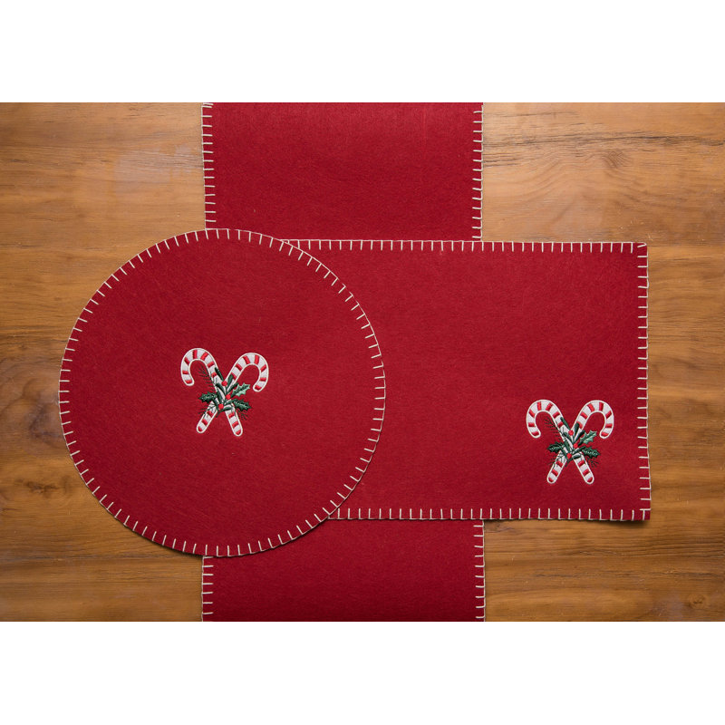 Candy Cane Felt Runner