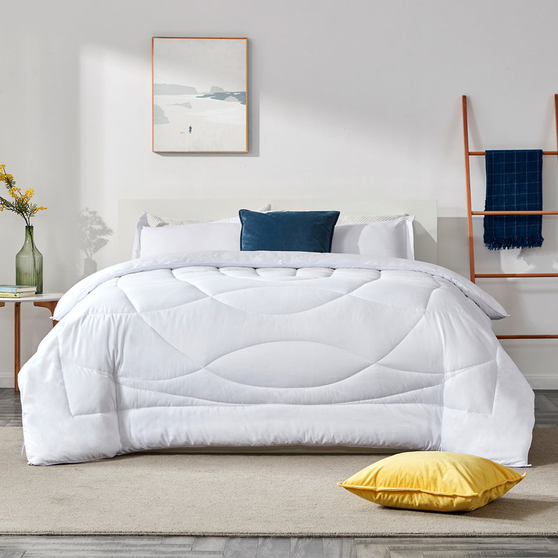 Box Stitch Comforter, Twin Comforter, White