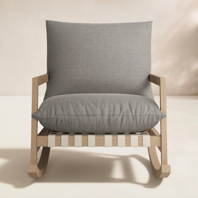 Aiken Teak Outdoor Rocker Chair, Venao Charcoal
