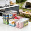 Bacs de rangement transparents empilables avec couvercles et poignées, grands contenants de rangement en plastique pour le garde-manger, la cuisine, le réfrigérateur, l'armoire, le placard et l'organisation de la salle de bain