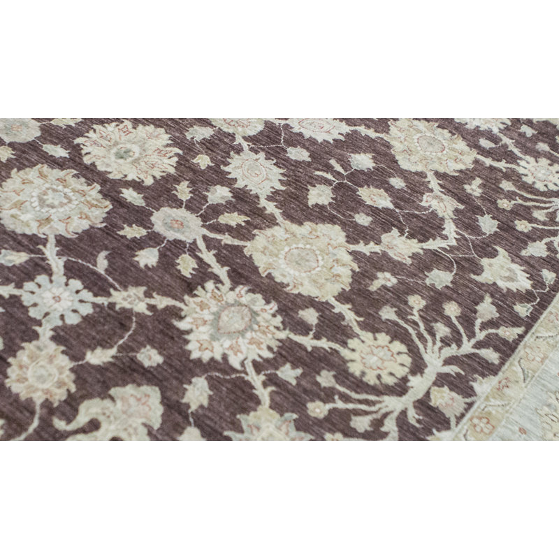 Ziegler Hand-Knotted High-Quality Brown and Light Blue Area Rug