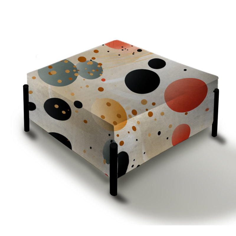 Contemporary I Chic Motif à pois I - Grand repose-pieds carré à pois