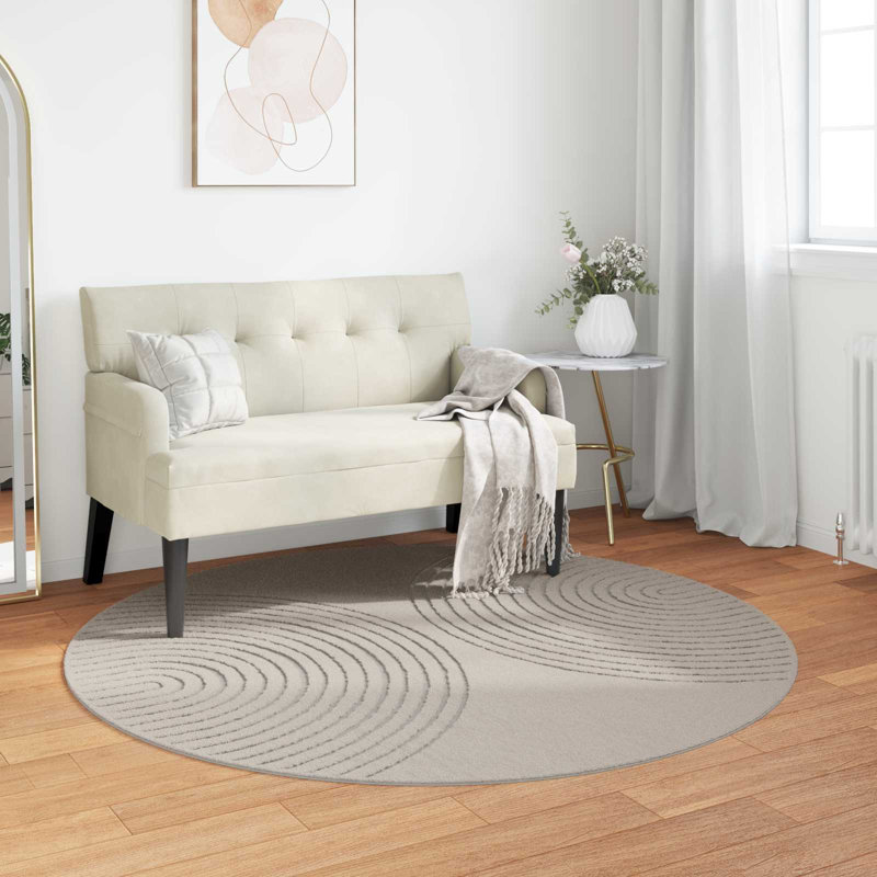Modern Indoor Rug, Cream, Round 160 cm