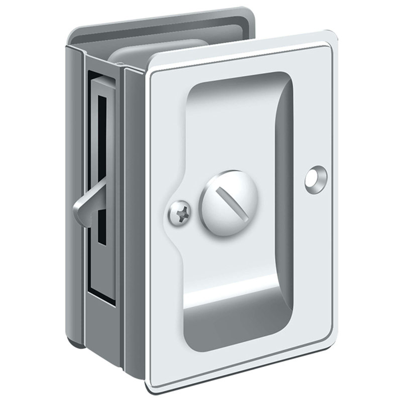 Pocket Door Hardware, Polished Chrome
