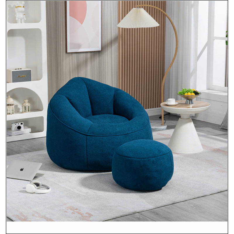 Fauteuil à billes Bedding, Microfibre / microsuède bleu