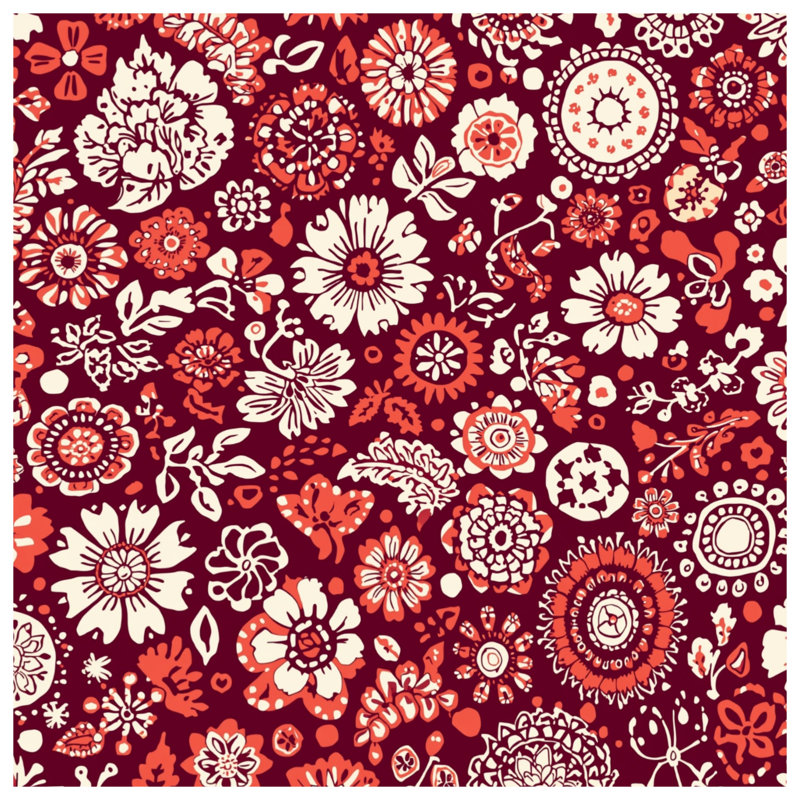 Tapis de bain à motifs floraux complexes, 24 po L x 17 po L