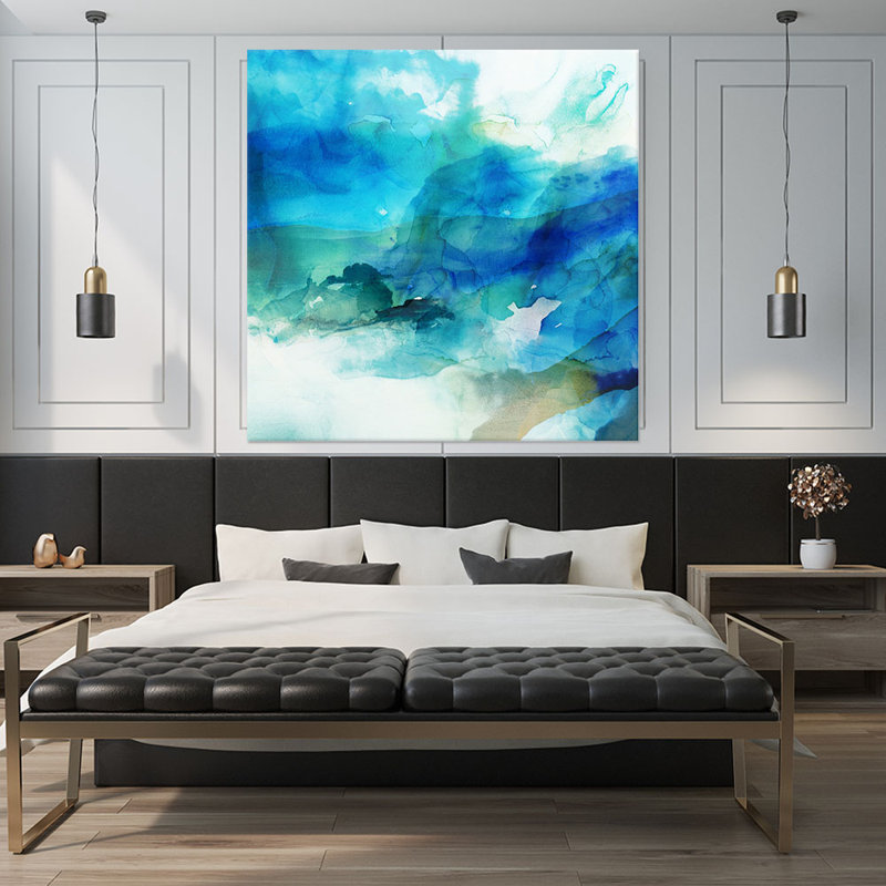 Reproduction d’art sur toile tendue « éphémères blue i » par sisjaspe a, H 54 po x l 54 po x P 1,5 po