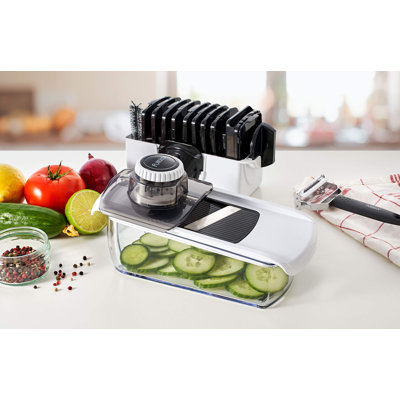 Fullstar 11 In 1 Slicer, Vegetable Slicer & Cheese Grater | Kitchen Gadgets With Peeler, Spiralizer, Juicer, Egg Slicer & Julienne Cutter (+Safety Glo -  ColorLife, TT4B088NGHZS2