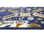 Tapis géométrique bleu en laine noué à la main 8 pi x 9 pi 10 po Sinaikin 