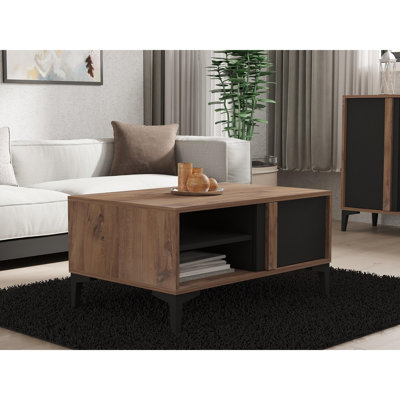 Modern Coffee Table, Atlantic & Anthracite, 35.4 x 17.7 x 23.6 inches | 100% Melamine Coated Particle Board, Thickness: 0.7 inches | Scandinavian Design, Stylish & Functional for Living Room Décor