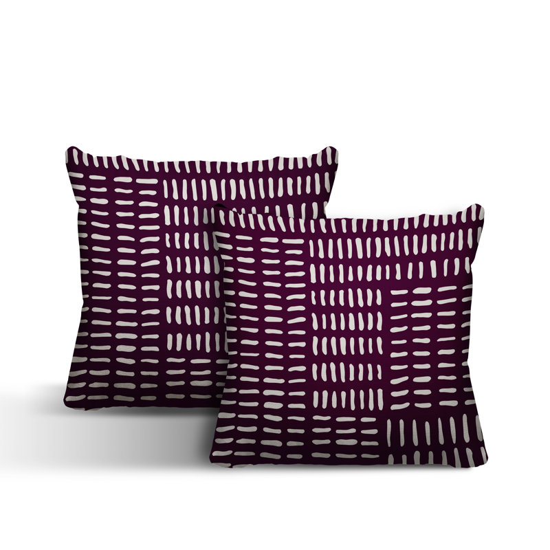  Coussin intérieur / extérieur carré, L 15 po x H 15 po, Mauve