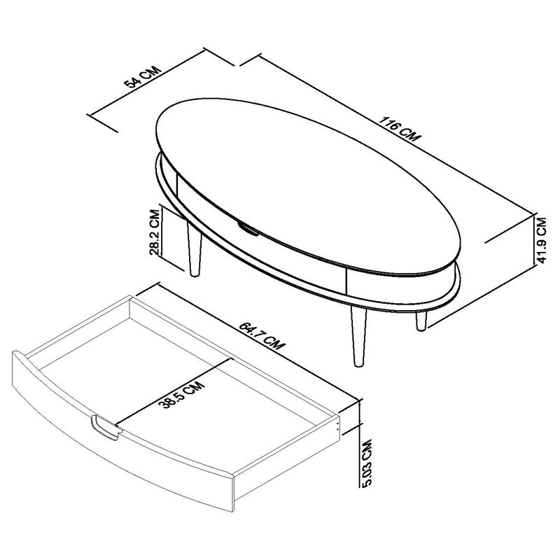 Sievers Four Leg Coffee Table with Storage
