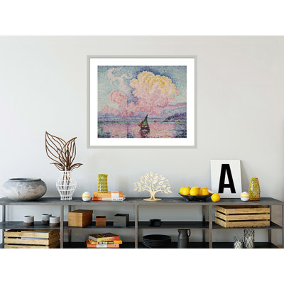 «Pink Clouds Antibes» par Paul Signac - Estampe numérique encadrée