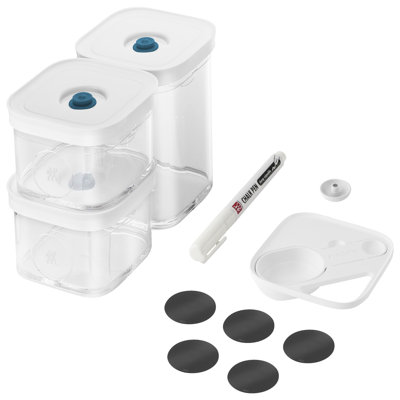  Ensemble de démarrage sous vide 6 pièces Fresh & Save CUBE, Transparent-La-Mer