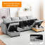 Canapé modulaire de 112 po avec sièges de rangement, canapé convertible en forme de U à 6 places avec grande chaise réversible de 112 po