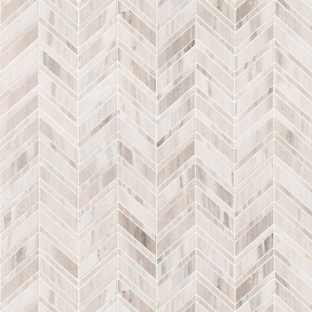 Rosavena Chevron 12 in. x 12 in. Polished Marble Mosaic Floor and Wall Tile Ackland