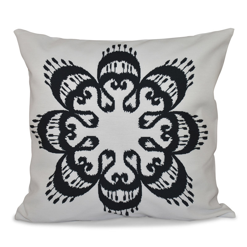 Housse de coussin carré et insert, Noir, H 18 po x l 18 po