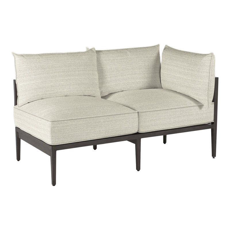Santa Barbara 57.25" Wide Outdoor Loveseat with Cushions, Welt, Standard Plus, Rollo Lace