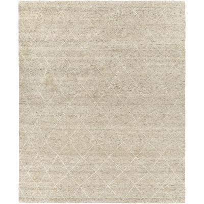 Tapis taupe noué à la main Grishaw
