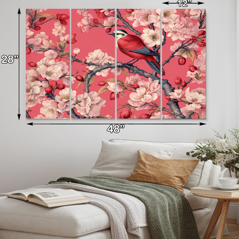 Cherry Blossum Flower Whispers III - Ensemble de décoration murale floral en métal