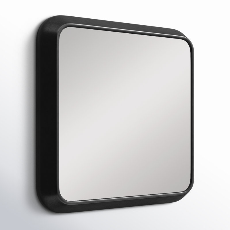 Flat Wall Mirror, Matte Black