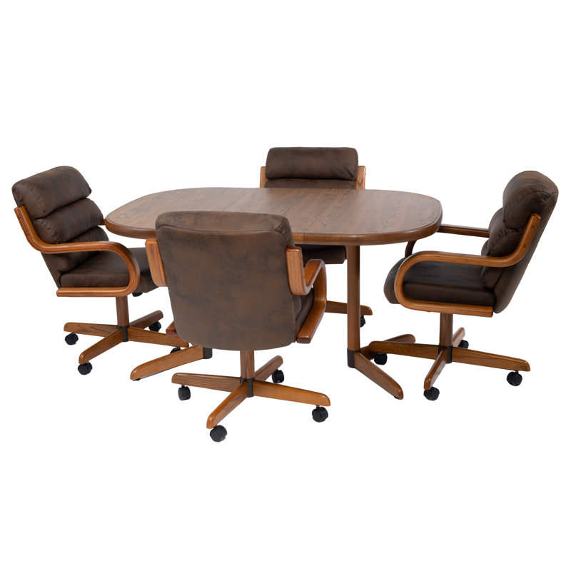 Marseille 4 - Person Extendable Solid Wood Top Double Pedestal Dining Set