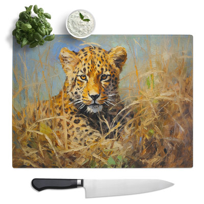 Leopard Impressionism No.2  Glass Chopping Board