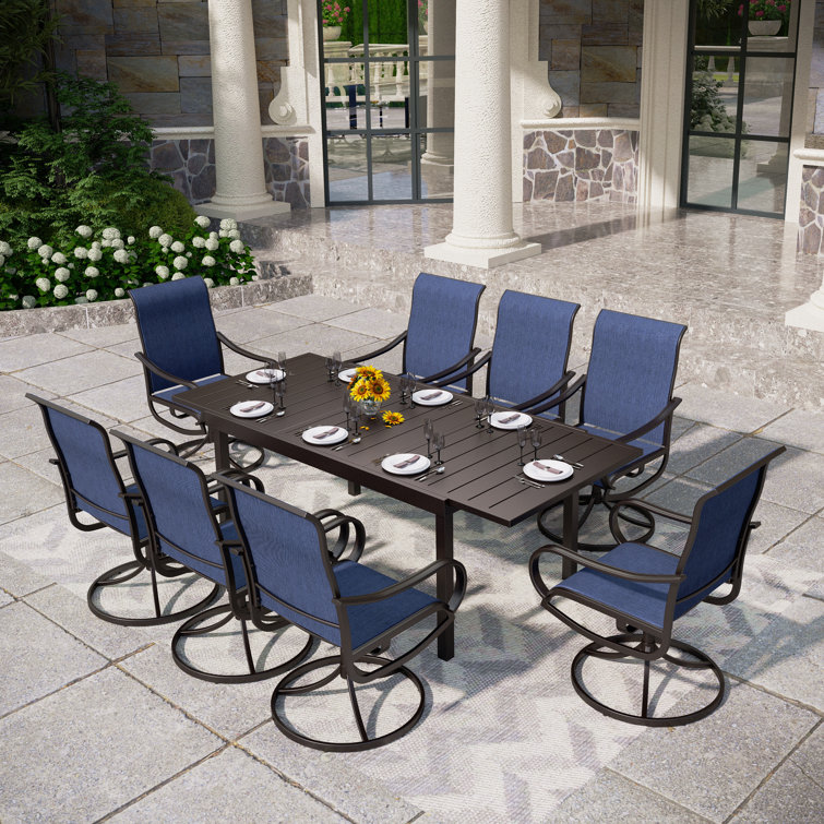 Sutiya Rectangular 8 - Person 82'' L Outdoor Dining Set