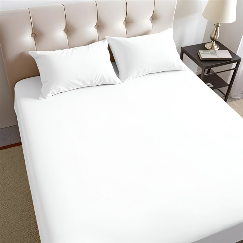 40cm Extra Deep Fitted Sheet – Soft Microfiber, Wrinkle-Free, Cooling, Elastic Corners, Double (4'6), White