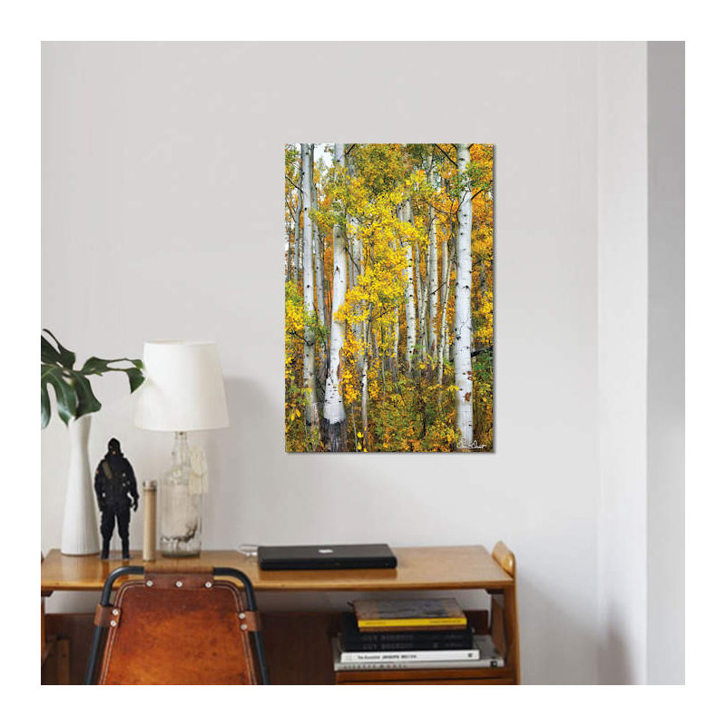 «Yellow Woods V», reproduction sur toile, H 12 po x l 8 po x P 0,75 po, Toile tendue, Pas de tapis