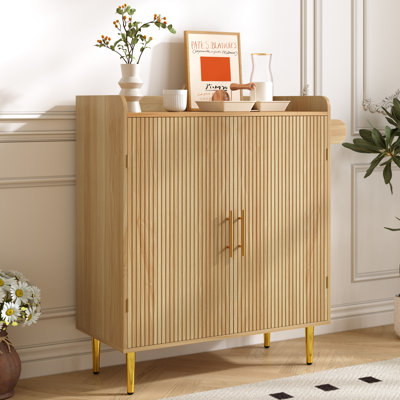 Meuble-bar à café moderne cannelé avec casier à vin à 9 compartiments, tiroir caché et tablettes ajustables