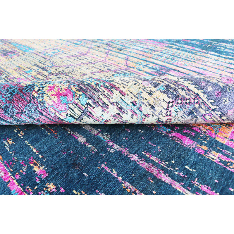 Handmade Wool Abstract Area Rug, Rectangle 6' x 9'