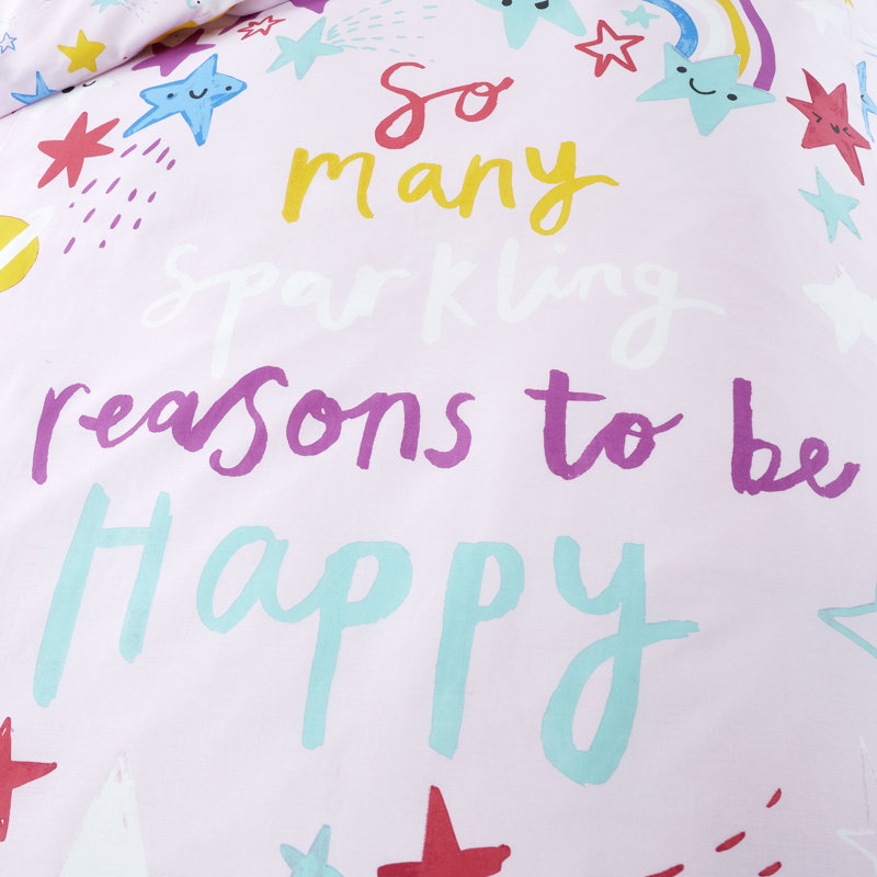 Happy Stars Duvet Cover Set, Double Duvet Cover + 2 Standard Pillowcases