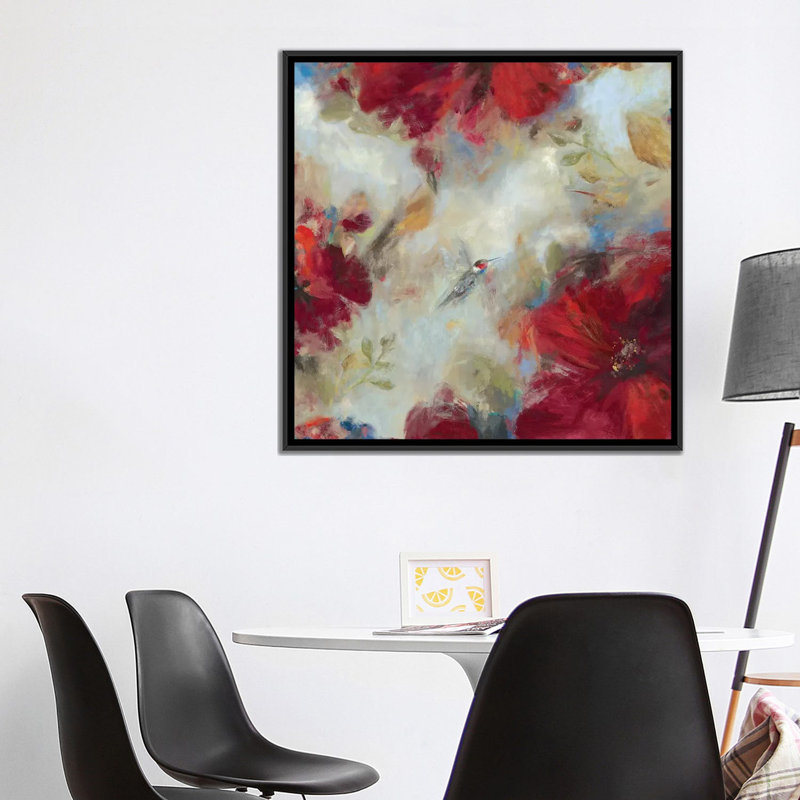 « hummingbird i », impression sur toile, H 18 po x l 18 po x P 1,5 po, Toile avec cadre noir, Pas de tapis
