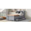 Lit plateforme avec tête de lit avec rangement, USB, lit gigogne et 3 tiroirs-640748209