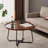 Nesting Coffee Table Set Of 2, 20"+28" Round Coffee Table, Modern Side Table Sofa Table With Fluted Design, Centre Table For Living Room Reception Room