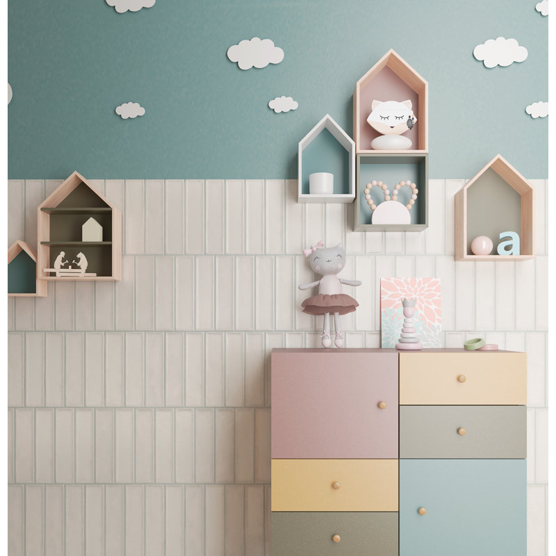 Raku 3 In. X 12 In. Matte Ceramic Wall Tile (6.3 Sq. Ft./Case), White 