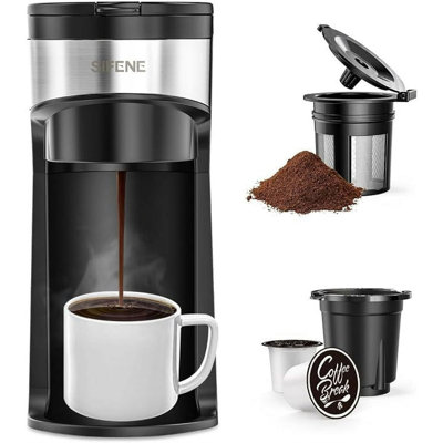 Machine à café Sifene polyvalente 3-en-1 - K-Cup, cafetière moulue et thé avec réservoir 50 oz