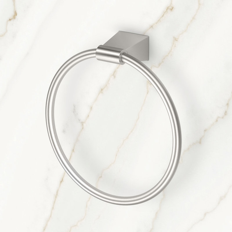 Bleu Towel Ring | Wall Mounted Bathroom Hand Towel Holder, Satin Nickel