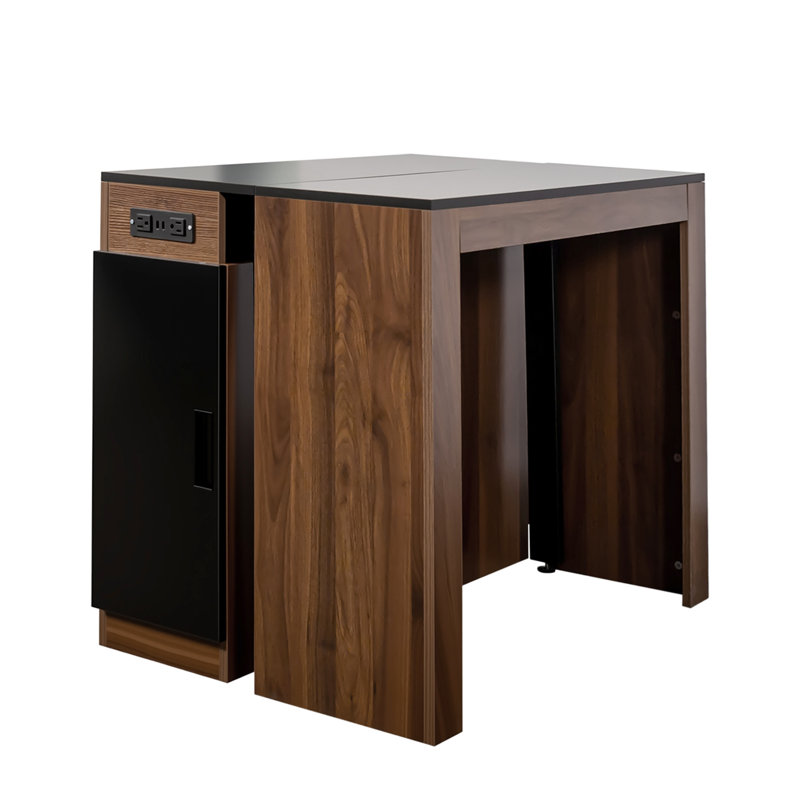 Multifunctional Space - Saving Expandable Table With Built In Outlet For Weddings, Family Gatherings And Party. It Expands From A Narrow Console To 116.71 Long 5 Extension Panels. Reinforced Support