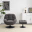 Bonhomme Upholstered Swivel Lounge Chair With Footstool