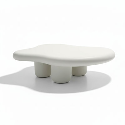 Uniforms White Fiberglass Coffee Table