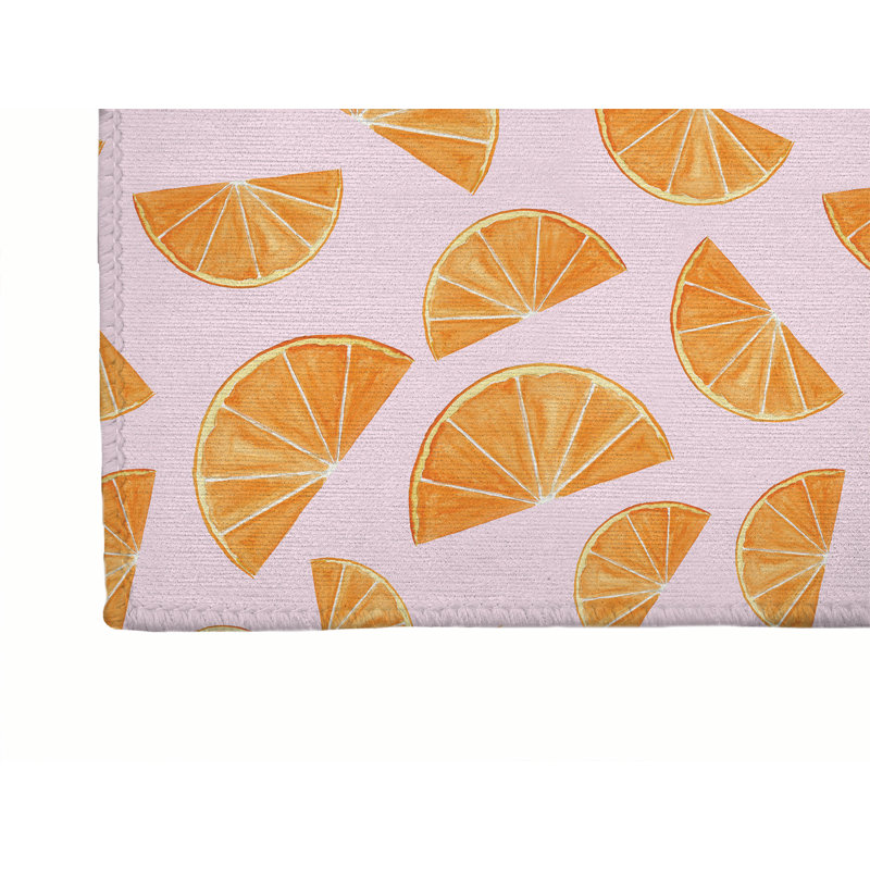 Tapis de bureau Summer Oranges, Rose, L 24 po x P 36 po