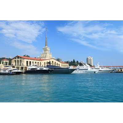 Yachts At A Port by DmitryNautilus - Wrapped Canvas Print