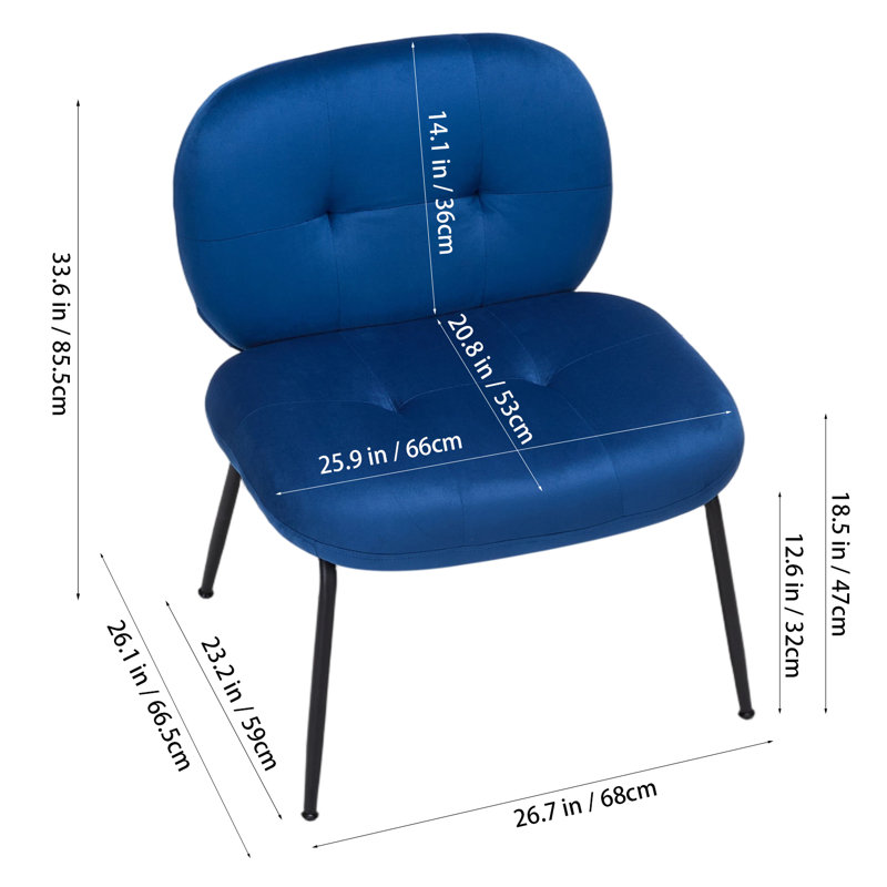 Velvet Accent Chair, Blue Velvet