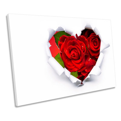 Roses Love Heart - Wrapped Canvas Print