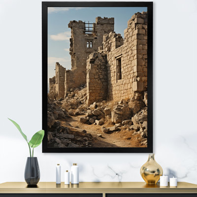 Châteaux, ruines antiques vieillies sur toile