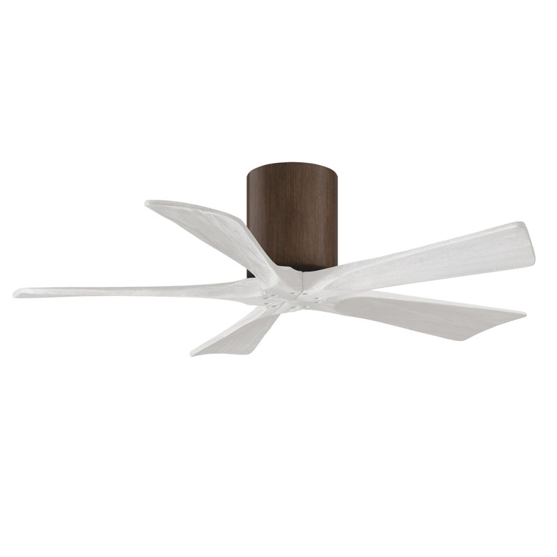 Ventilateur à pales encastré 5 pales Irene, Noyer, Blanc mat, 42"
