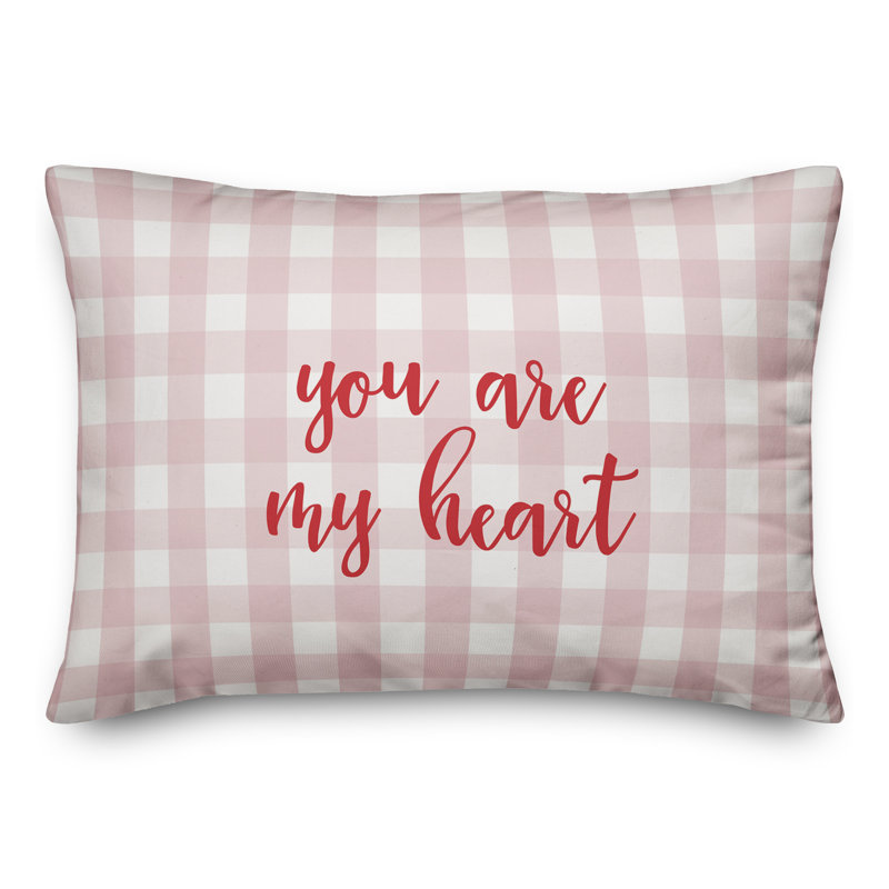 Plaid Throw Pillow, Red/Pink