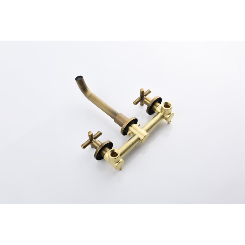 Bathroom Sink Faucet Wall Mounted - Pop-Up Drain, Reduced Noise Flow, Bronze, Mount Rust-, Smooth Water Brushed Nickel Build